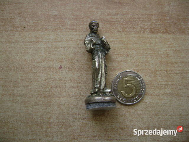 Starocie z PRL Dewocjonalia Figurka metalowa Gdynia