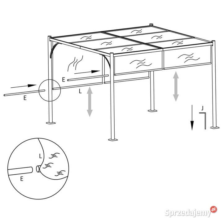 Pergola z regulowanym dachem śmietankowa 3x3 m Warszawa