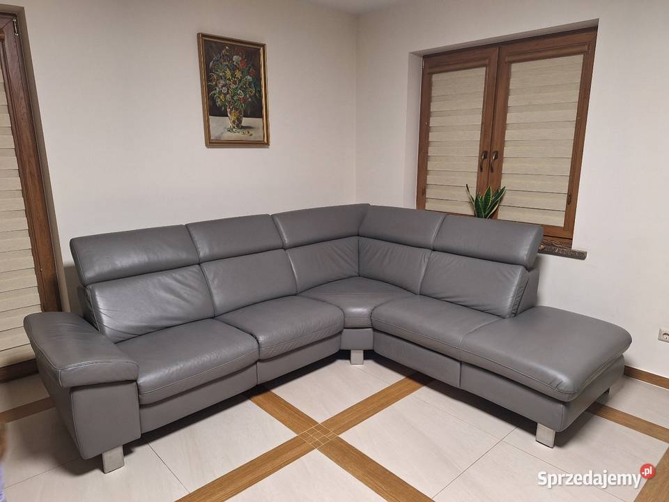 Narożnik wypoczynek skórzany skóra naturalna Meble Borki