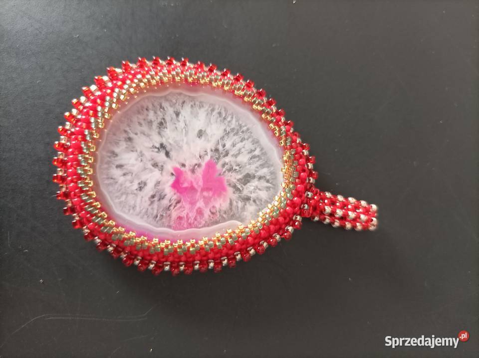Wisior Agat krystaliczny beading Częstochowa