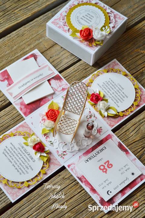 Kartka w pudełku exploding box emerytki różne Słupsk