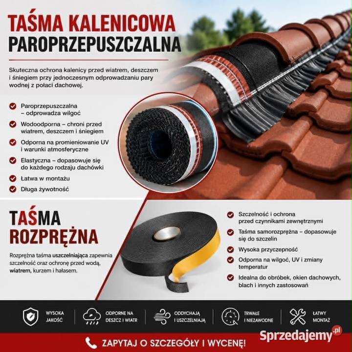 Taśma kalenicowa paroprzepuszczalna Rozprężna Radomsko