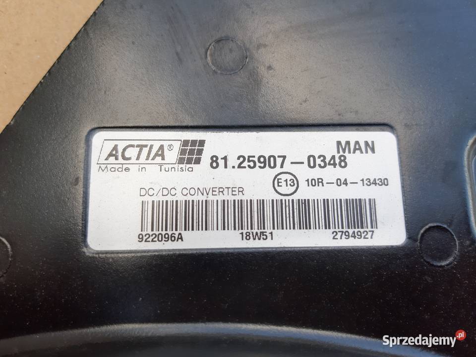 MAN TGX TGS EURO 6 PRZETWORNICA NAPIĘCIA ciężarowe Bieleń