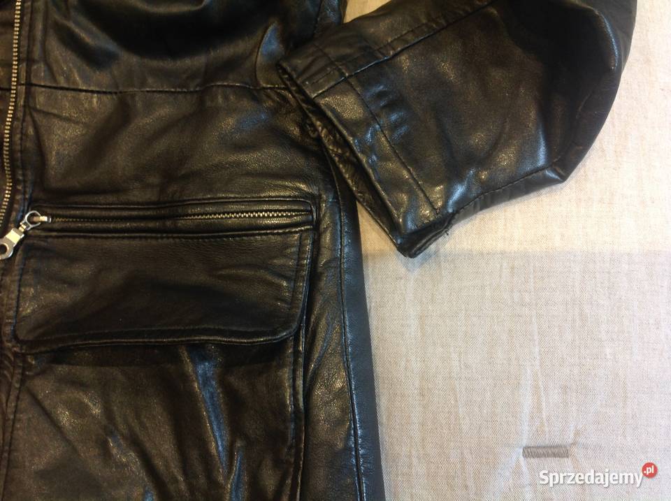 Kurtka Czarna Skórzana Damska Ocieplana r M Nowa Sól sprzedam