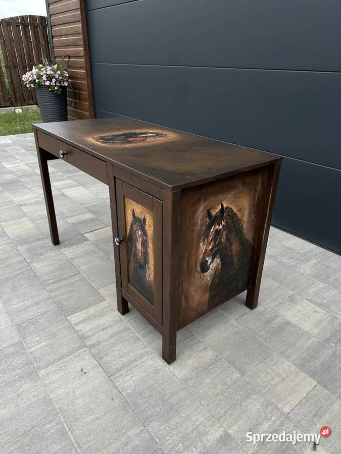 Stylowe biurko miłośnika koni unikat 120cm Biurka Głogowo