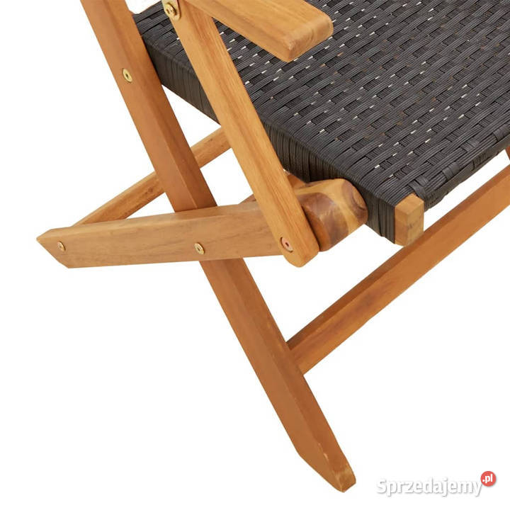 3cz zestaw mebli bistro czarny rattan PE i