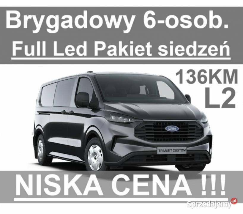 Ford Transit Custom L2 136 6os Brygadowy Trend Szczecinek