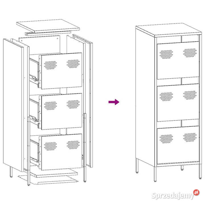 Szafka biała 39x35x1035 stal WM851405 Warszawa