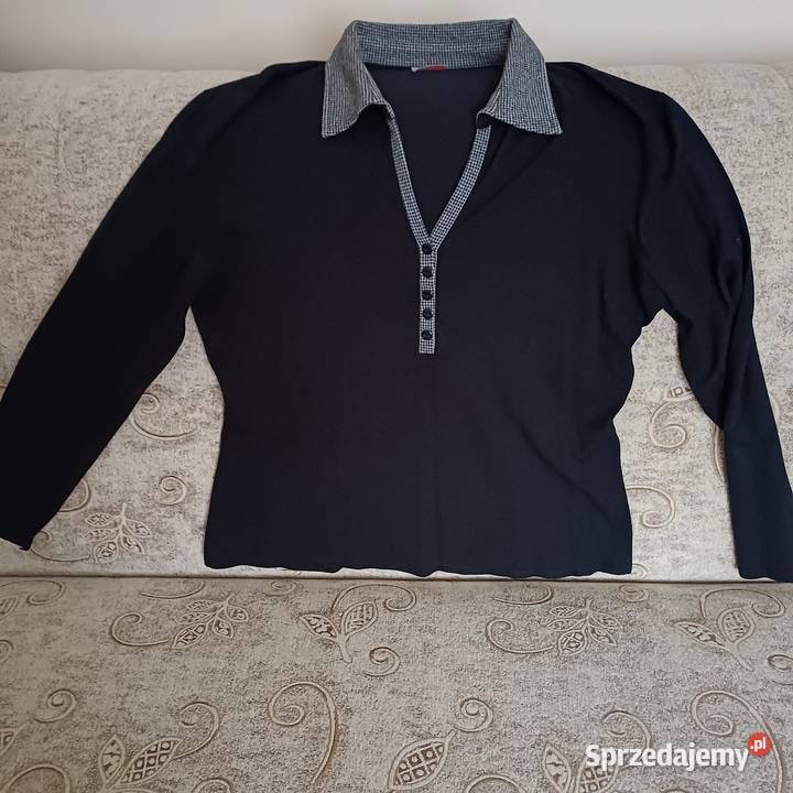 Bluzka damska czarna w serek 46 Sieradz