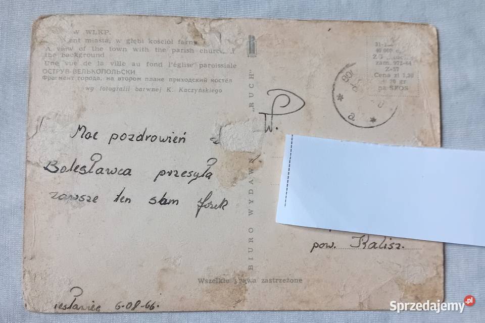 Pocztówka Ostrów Wielkopolski kościół farny RUCH wielkopolskie