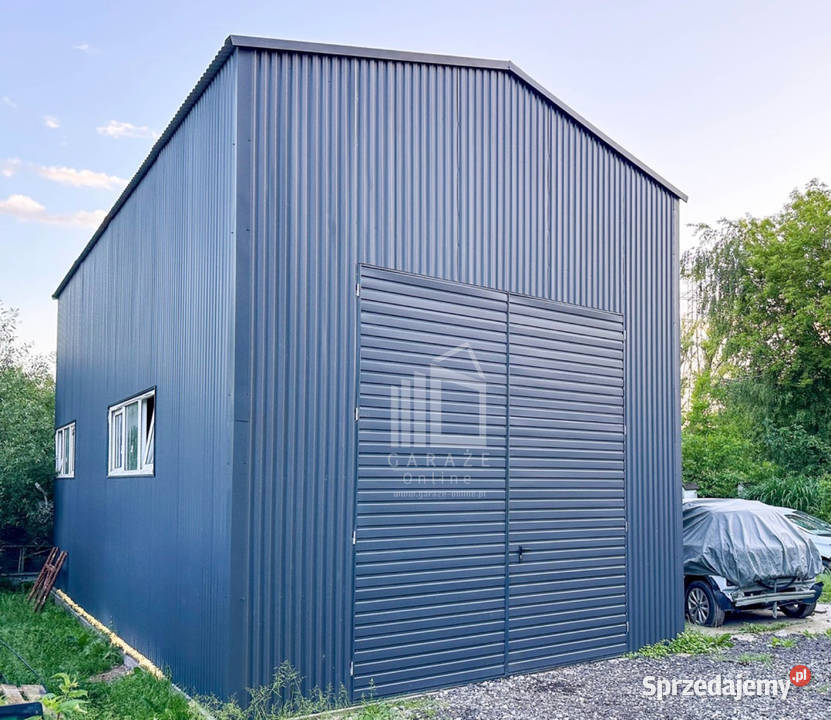 Hala Garaż Blaszany 5x10m Brama Dwuskrzydłowa Nieruchomości