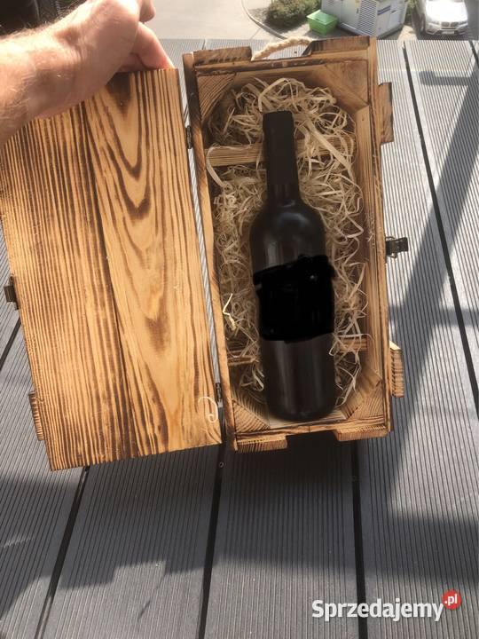 Drewniana skrzynka na wino prezent dekoracja Pozostałe Poznań