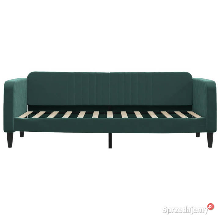 Sofa z funkcją spania ciemnozielona obita 223cm Warszawa sprzedam