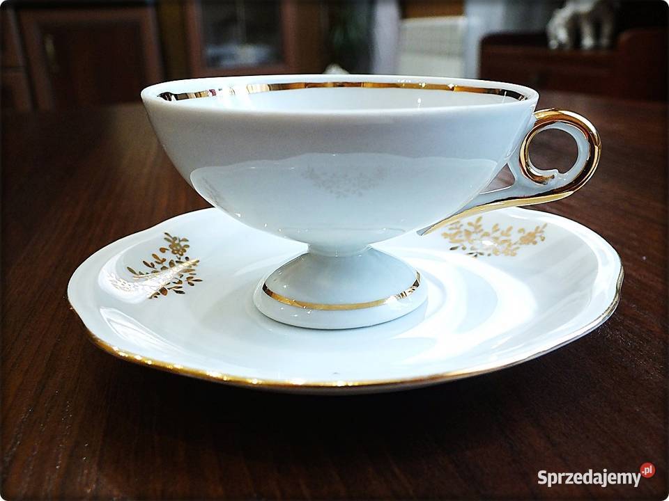 Mała Filiżanka z herbem spodek TURYNGIA biały Żary