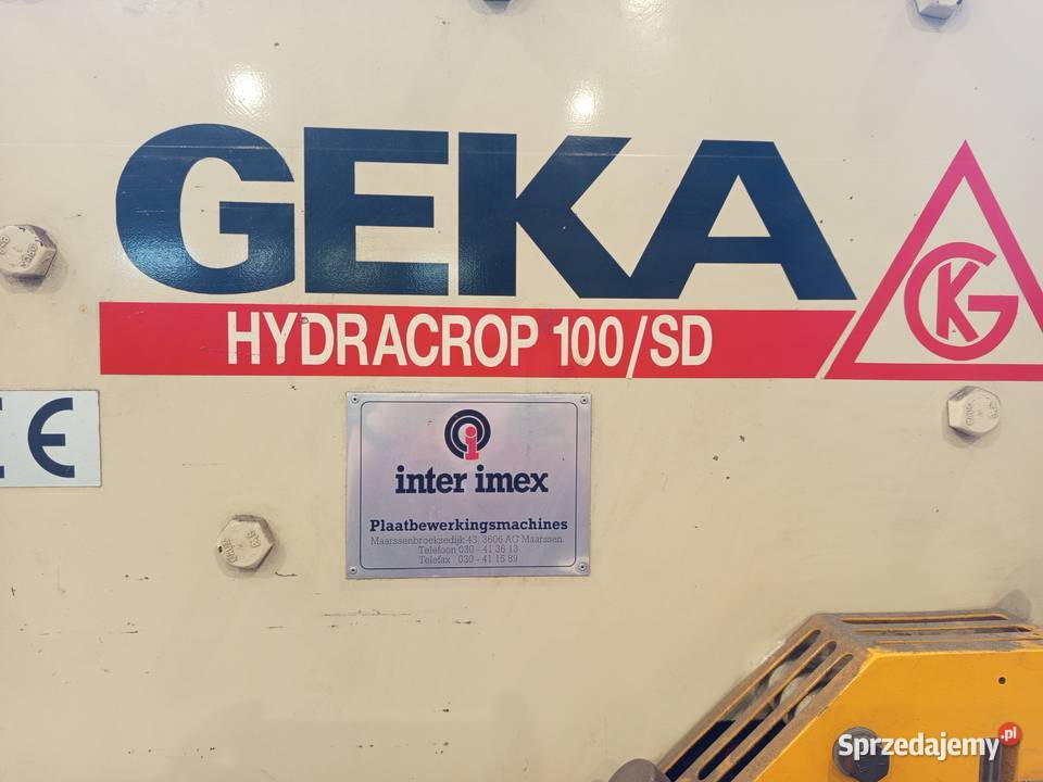 Wykrawarka Geka Hydracrop SD 100 ton CNC Rzeszów