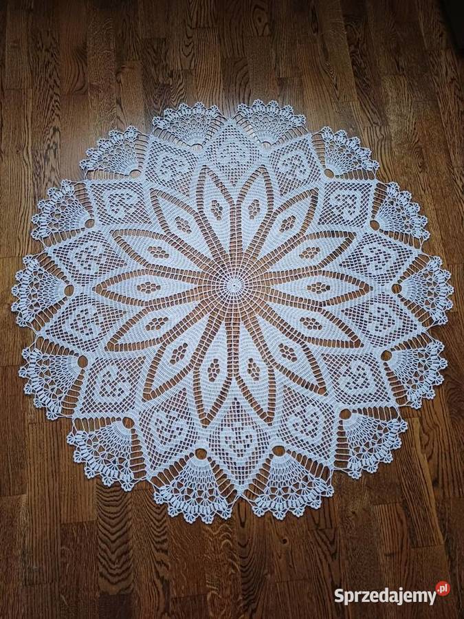 Serweta szydełkowa okrągła rękodzieło śląskie
