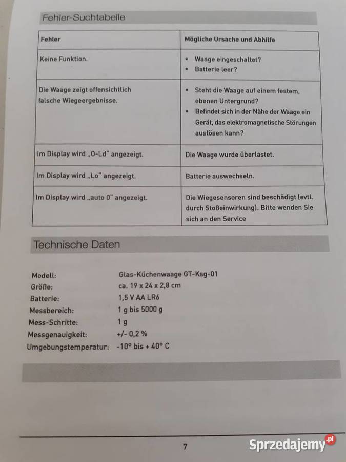 Waga kuchenna szklana elektroniczna Wagi i miarki kuchenne
