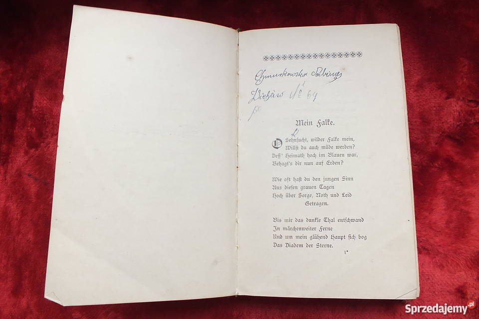 Stara przedwojenna poezja z 1898r Anna Ritter Żary