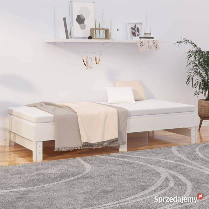 Łóżko rozsuwane białe 2x90x200 lite drewno 95cm Łóżka i materace mazowieckie