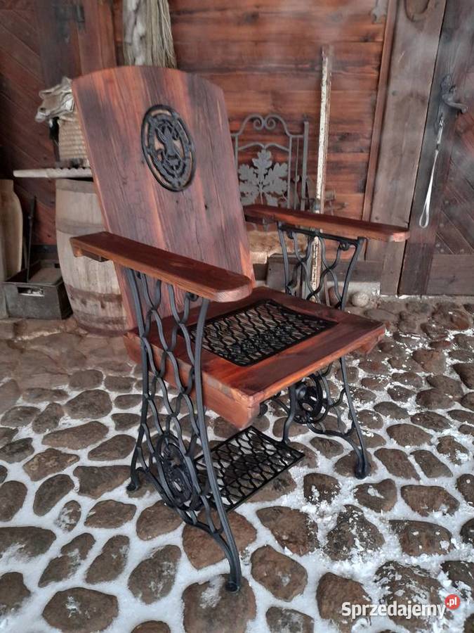 Fotel krzesło stare drewno mazowieckie Kamieńczyk