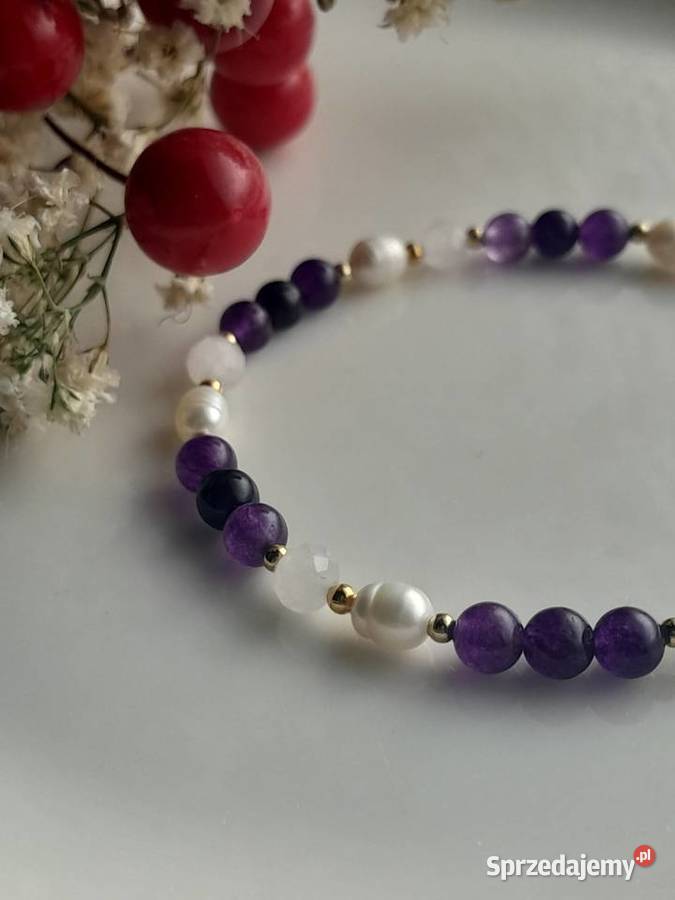Kamienie naturalne Bransoletka Szczęścia Ametyst Busko-Zdrój