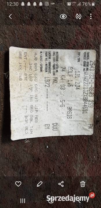 Vw golf IV 16 sr gaz Lb7z Kraśnik