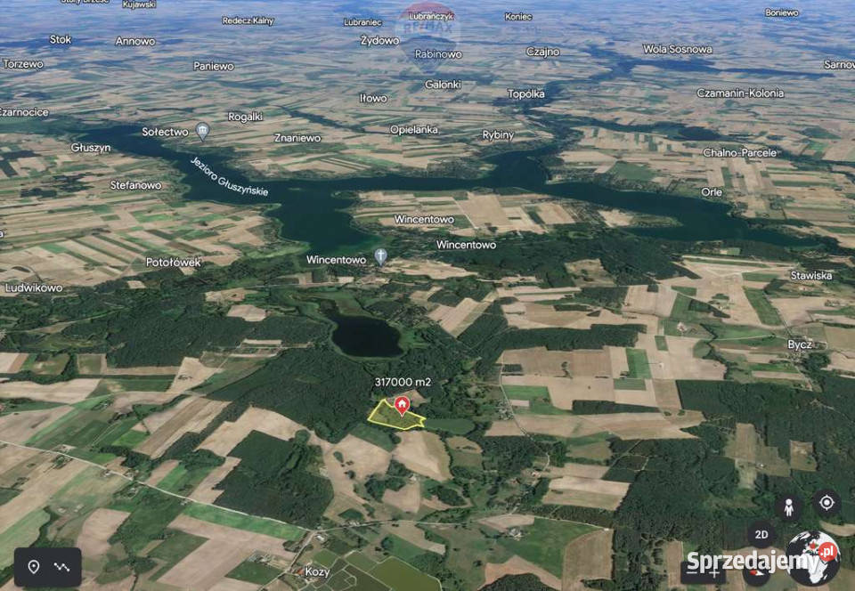 Działka z linią brzegową jeziora 200m Stawiska