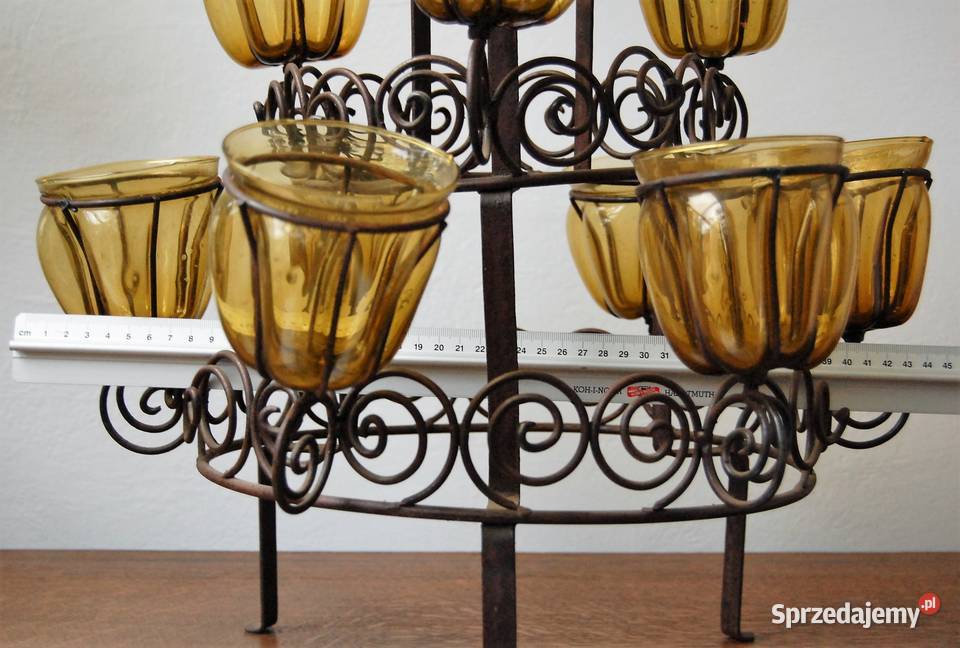 Świecznik kuty piętrowy metaloplastyka klosze lubelskie