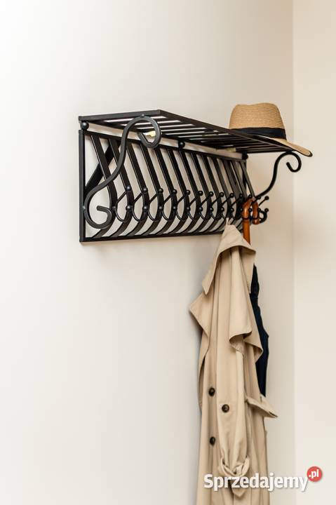 Wieszak kuty do przedpokoju 90 duży czarny mat Dom i Ogród Szczecin