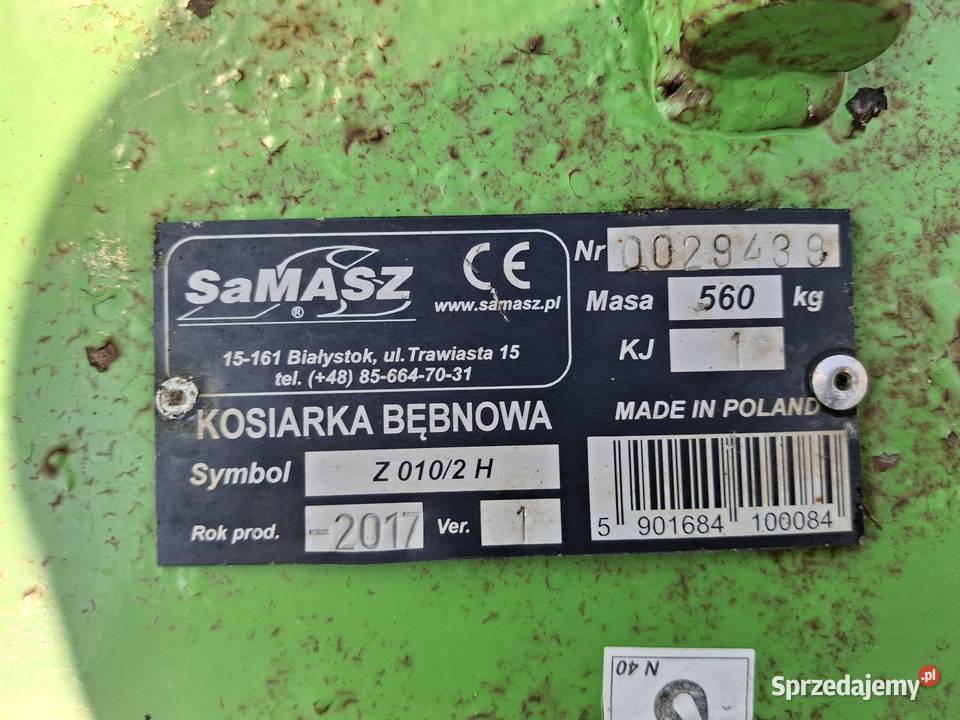 Kosiarka bębnowa samasz 210 hydraulika Krzywda