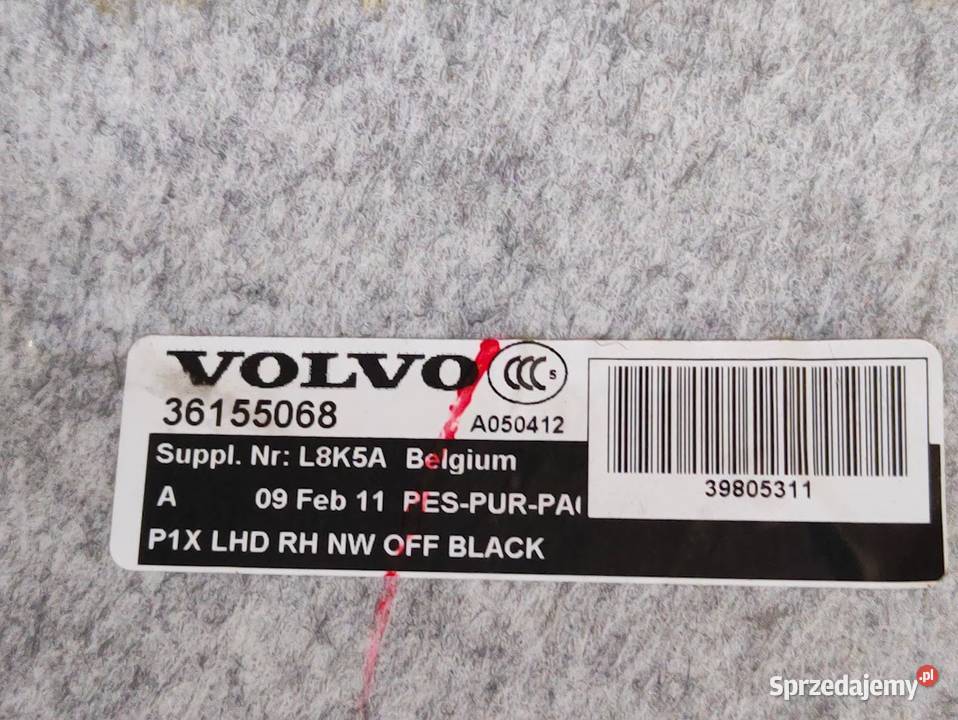 Dywan Wykładzina Prawy Przód Volvo V50 36155068 wielkopolskie