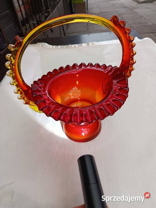 Koszyk oranżowy LFiedorowicza Porcelana i szkło mazowieckie Warszawa