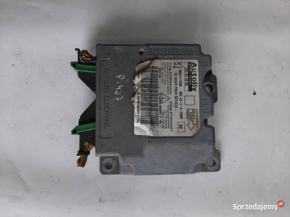 Peugeot 407 Sensor sterownik moduł poduszek Air