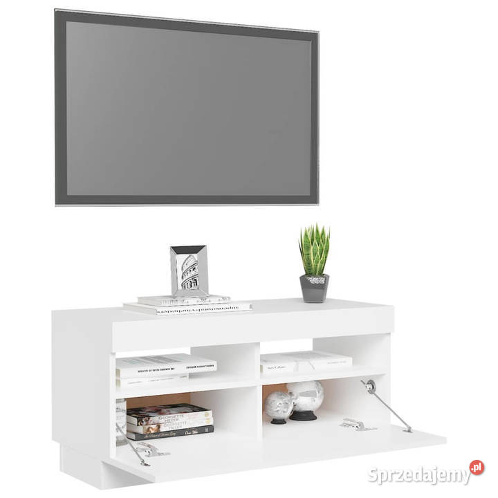 Szafka pod TV z oświetleniem LED biała 80x35x40 Warszawa sprzedam