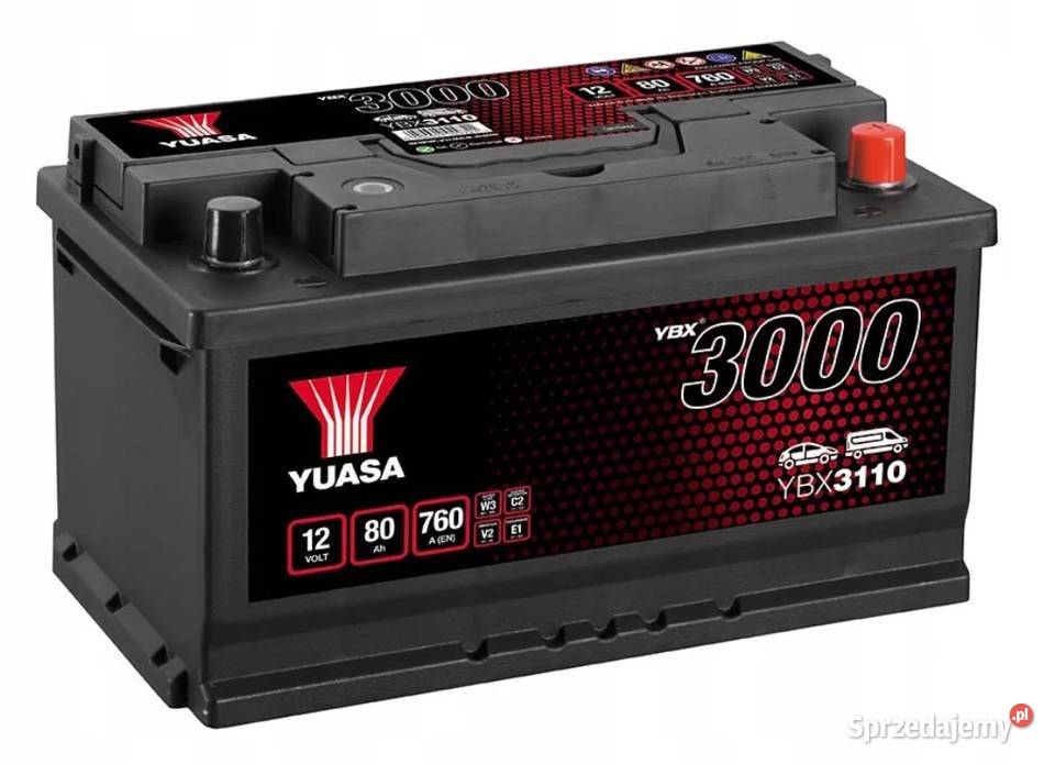 Akumulator Yuasa Standard 12V 80Ah 760A Prawy Akumulatory Łódź sprzedam