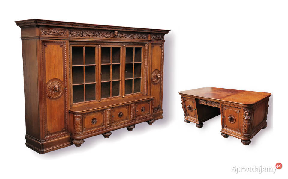 Ogromny neorenesansowy komplet gabinetowy z 1925
