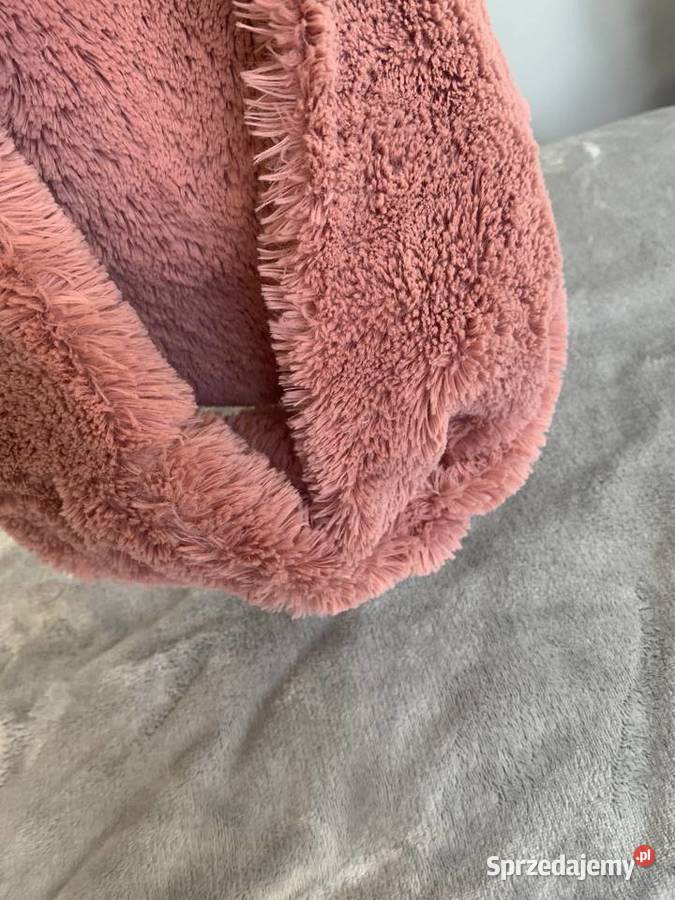 Miękki szal komin pluszowy różowy NOWY Dodatki Jasło