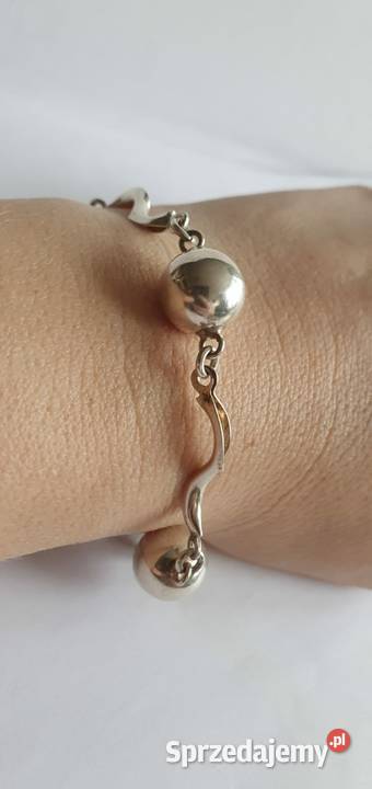 Srebrna śliczna bransoletka z kulkami stary dolnośląskie Wrocław