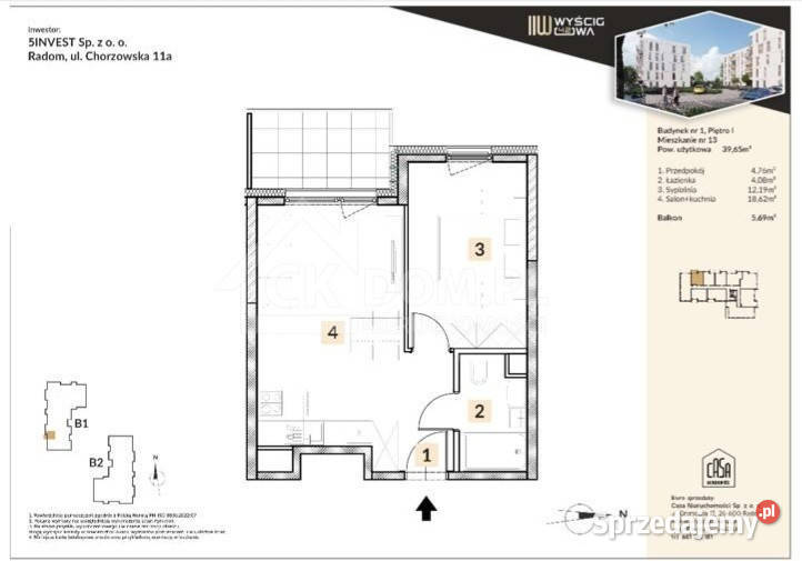 Mieszkanie 40 m Wyścigowa 42 Radom PCC 0