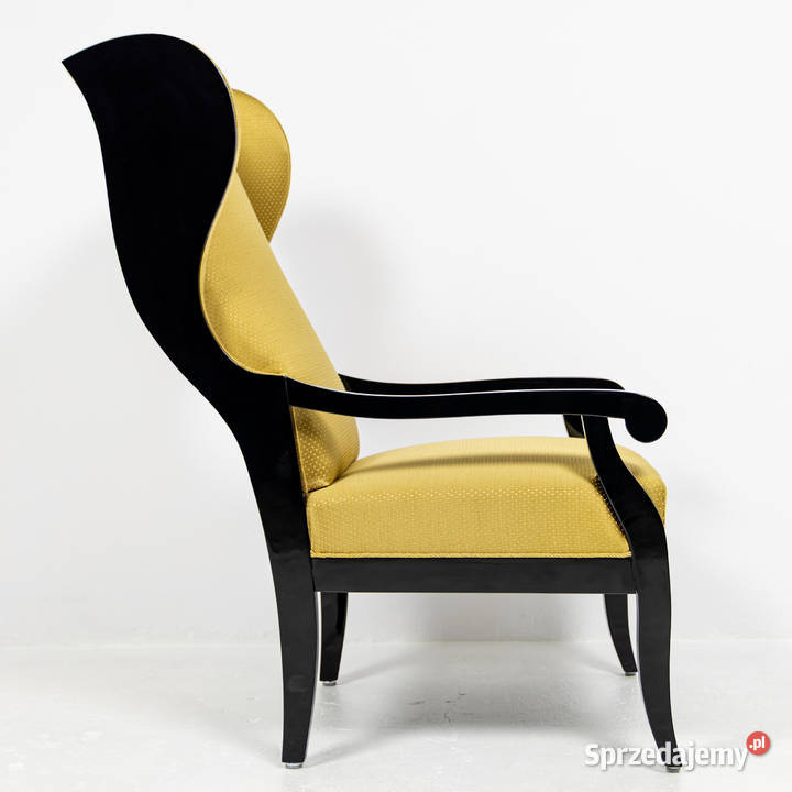 Fotel Uszak Biedermeier Antyk Stary Czarny sprzedam