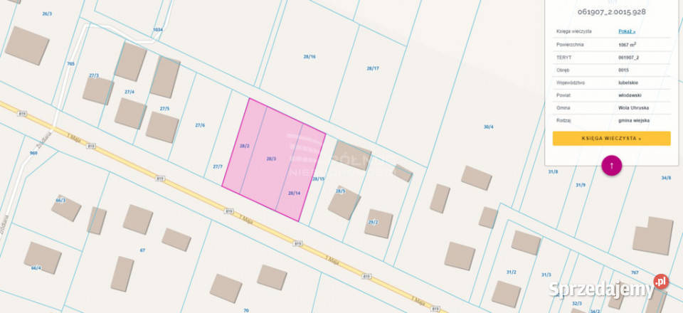 Działka budowlana w Woli Uhruskiej 3752mkw Wola Uhruska