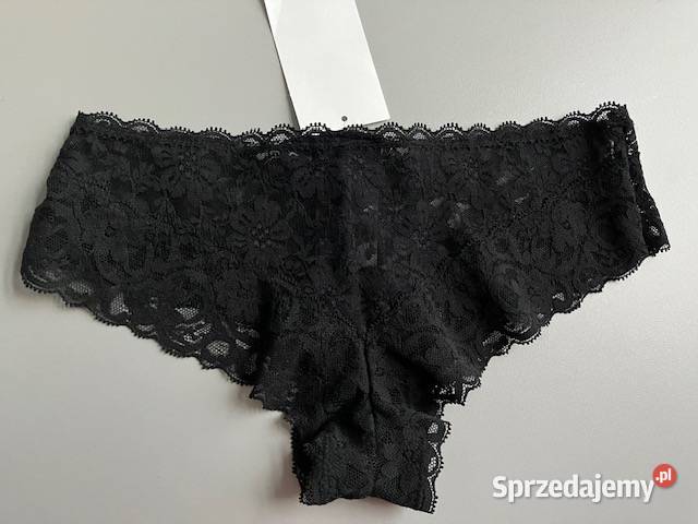 czarne majtki HM xs 34 koronka figi H&M Toruń