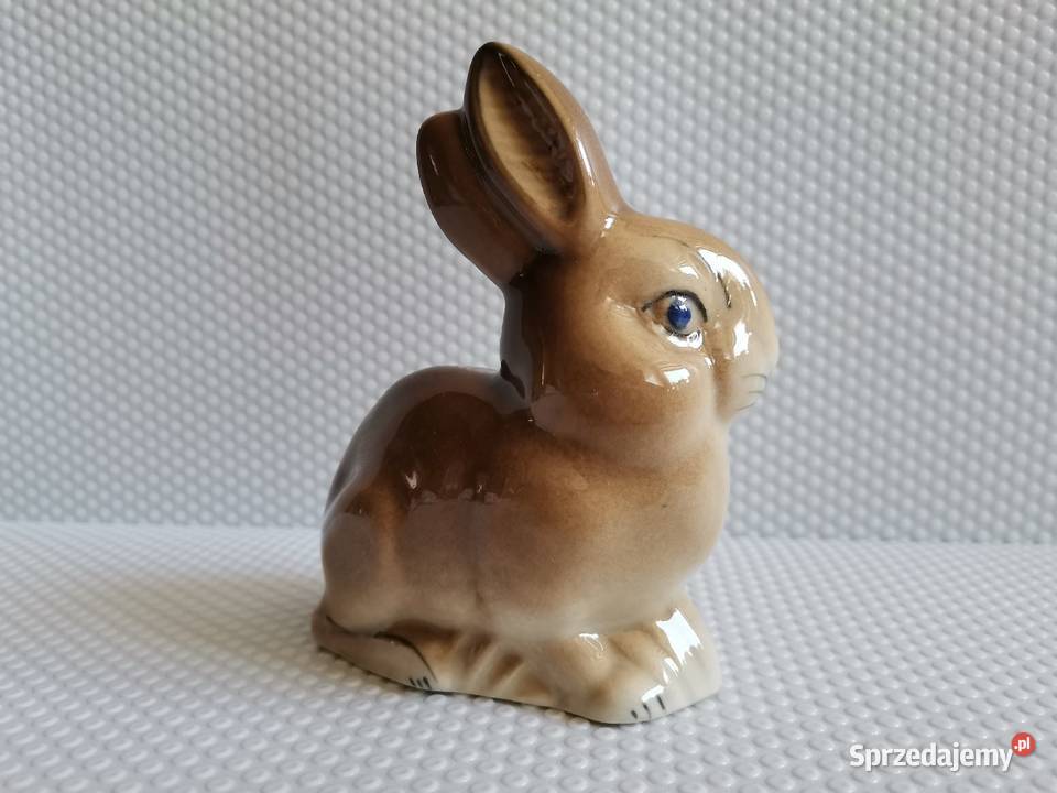 Stara figurka porcelanowa Królik Zając porcelit Katowice