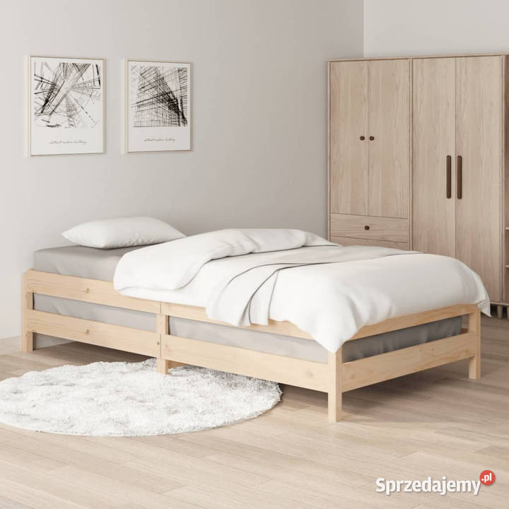 Łóżko sztaplowane lite drewno sosnowe 100x200 22cm Łóżka Warszawa sprzedam