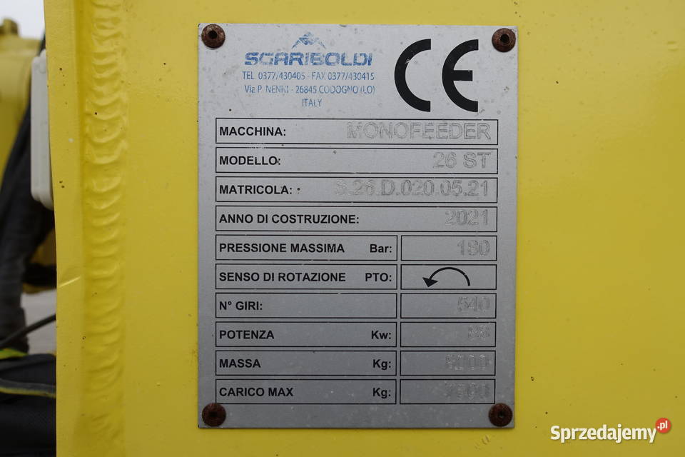 Sgariboldi mono 26 st plus paszowóz wóz paszowy podlaskie Sokoły