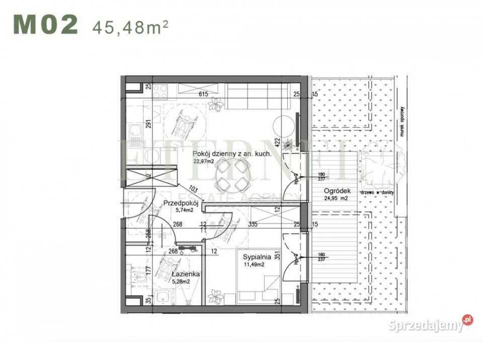 Mieszkanie 2pokojowe z ogródkiem 4548m Czyżyny Kraków