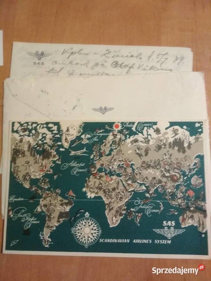 SAS pocztówka 1949r