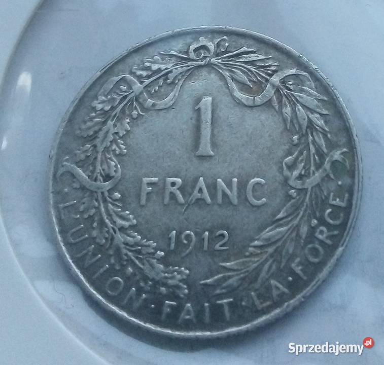 BELGIA1 FRANK1912 r SREBRO 835 Antyki, Sztuka, Kolekcje Legionowo sprzedam