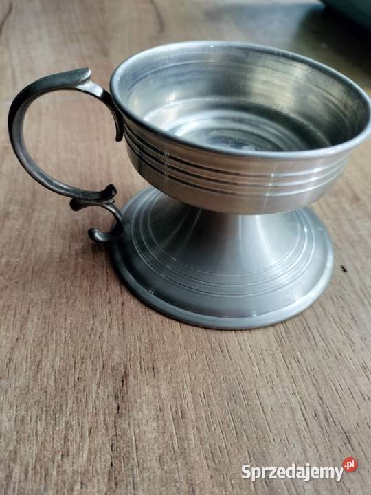 Kaganek z cyny do dekoracji świecznik Choszczno