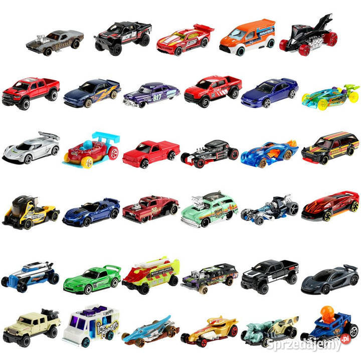 HOT WHEELS Zestaw Mix 36 Autek Autka Resorówki Plastik  Samochody i pojazdy